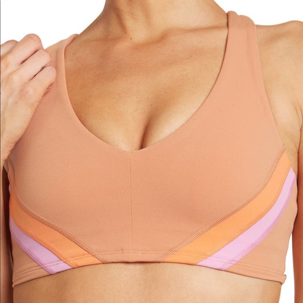 L Space Wyatt Colorblock Racerback crop Top size Large